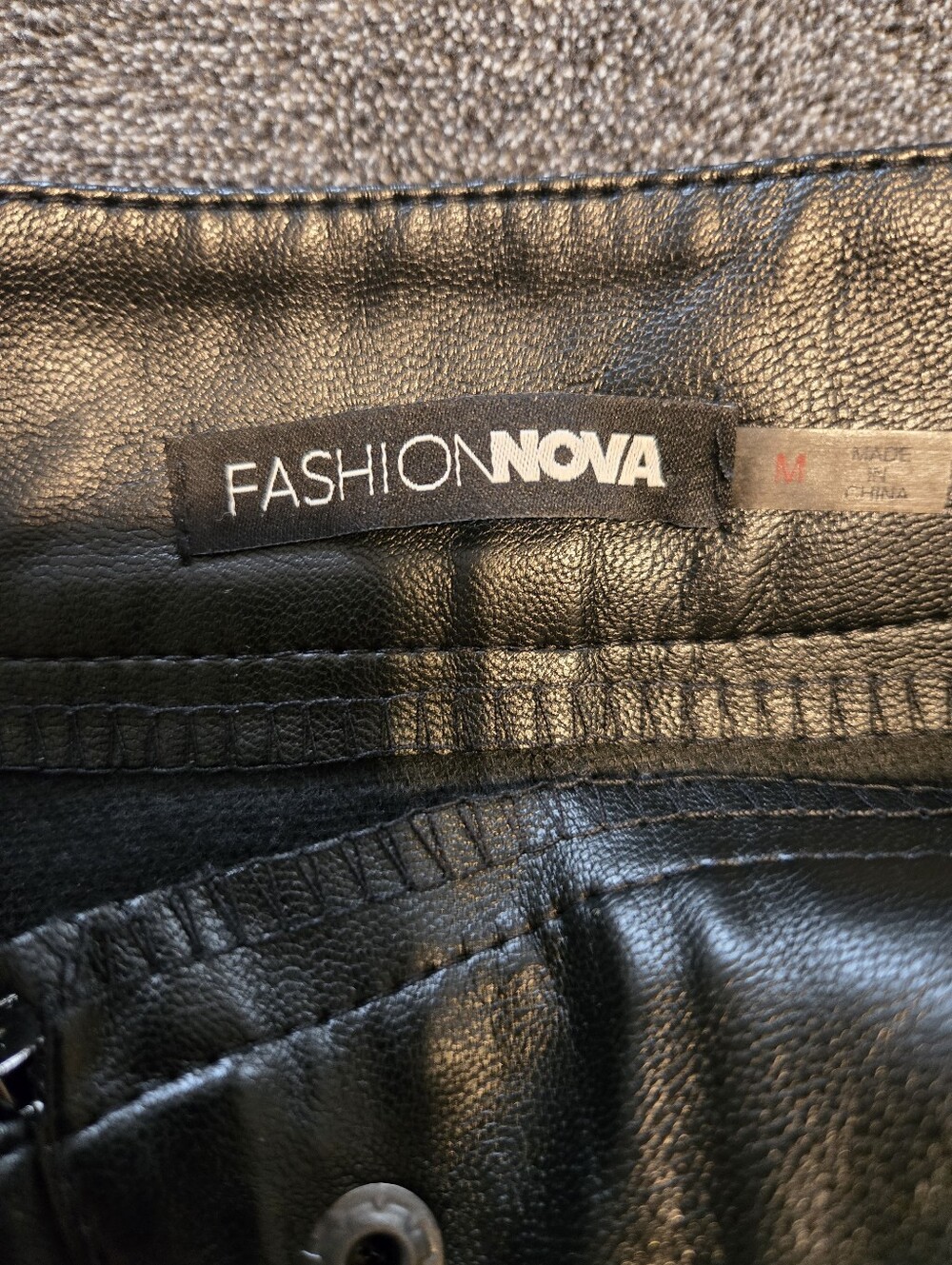 Fashion Nova Black Faux Leather Skirt